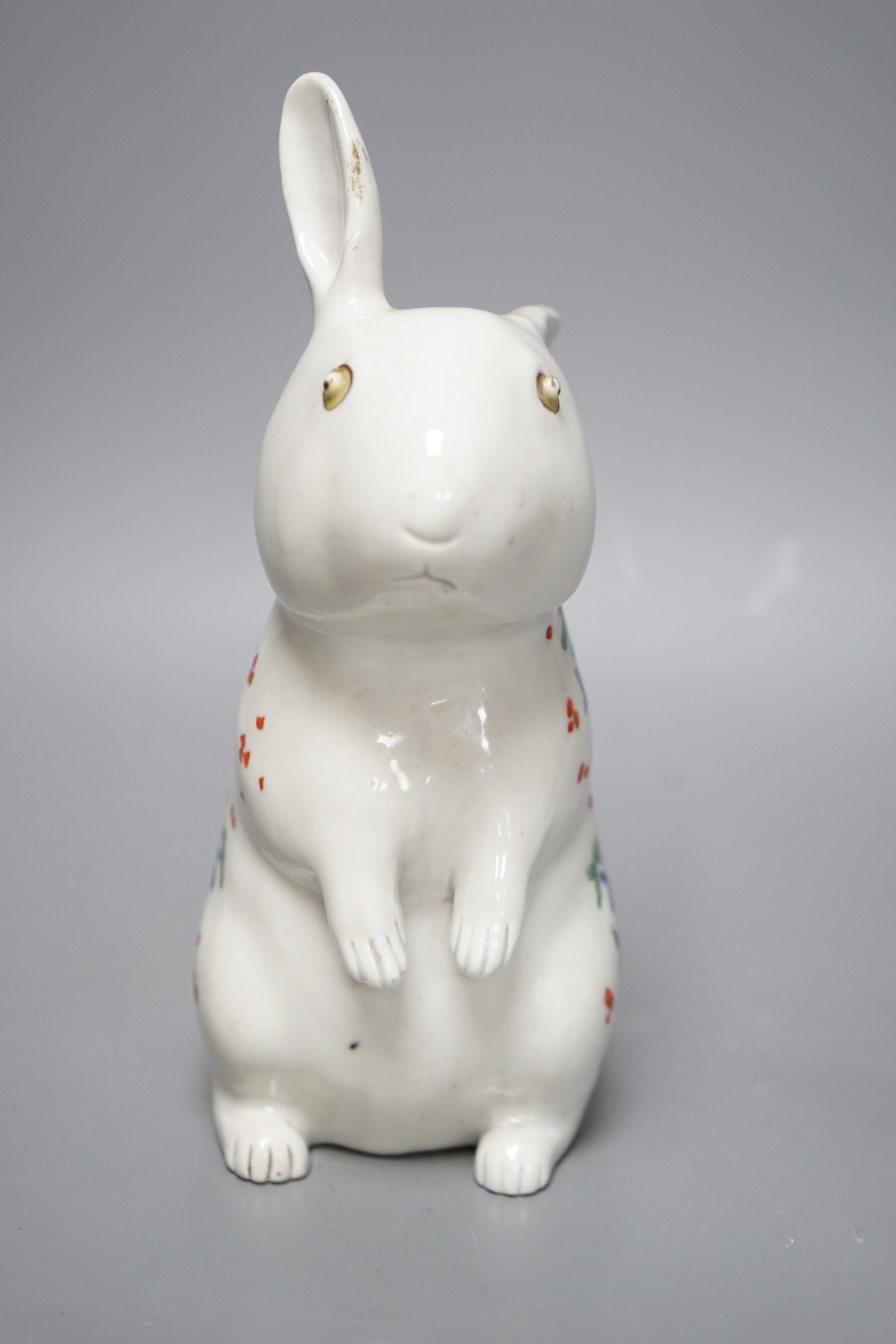 A Japanese Arita model of a seated rabbit, Meiji period, 23cm